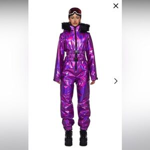 AURORA BEAM HOLOGRAPHIC SNOWSUIT - PURPLE